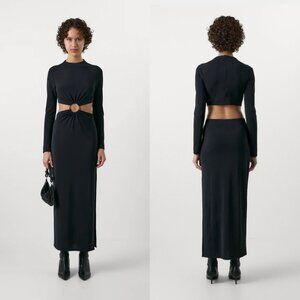 GAP x CULT GAIA Black Jersey Cut-out Maxi Dress